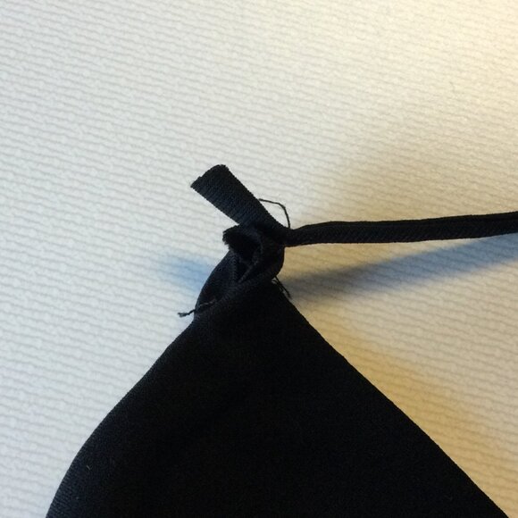 BCBG Party Cocktail Dress Large Black Draped Front Pockets Flirty LBD - Picture 6 of 11